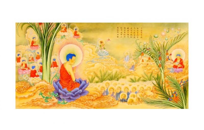 Trong Mỗi Quang Minh Xuất Hiện Ba Mươi Sáu Trăm Ngàn Ức Phật Thân Sắc Tử Kim, Tướng Hảo Thù Đặc